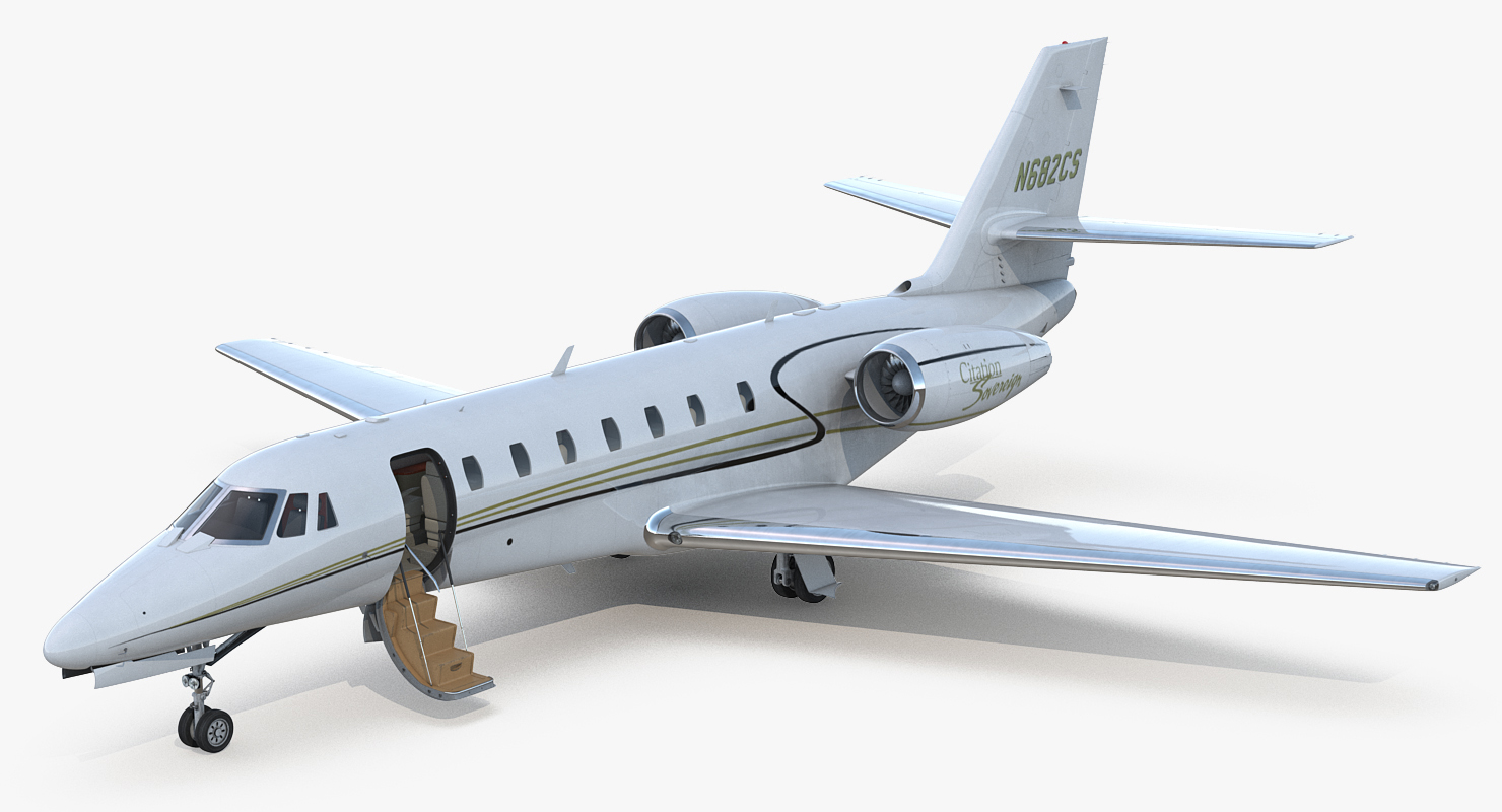 3D Business Jet Cessna Model 680 Sovereign Rigged