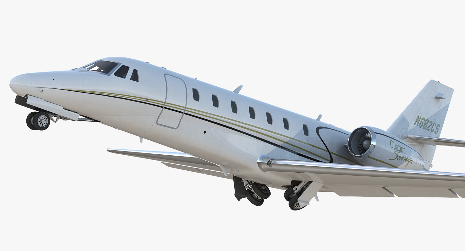 3D Business Jet Cessna Model 680 Sovereign Rigged