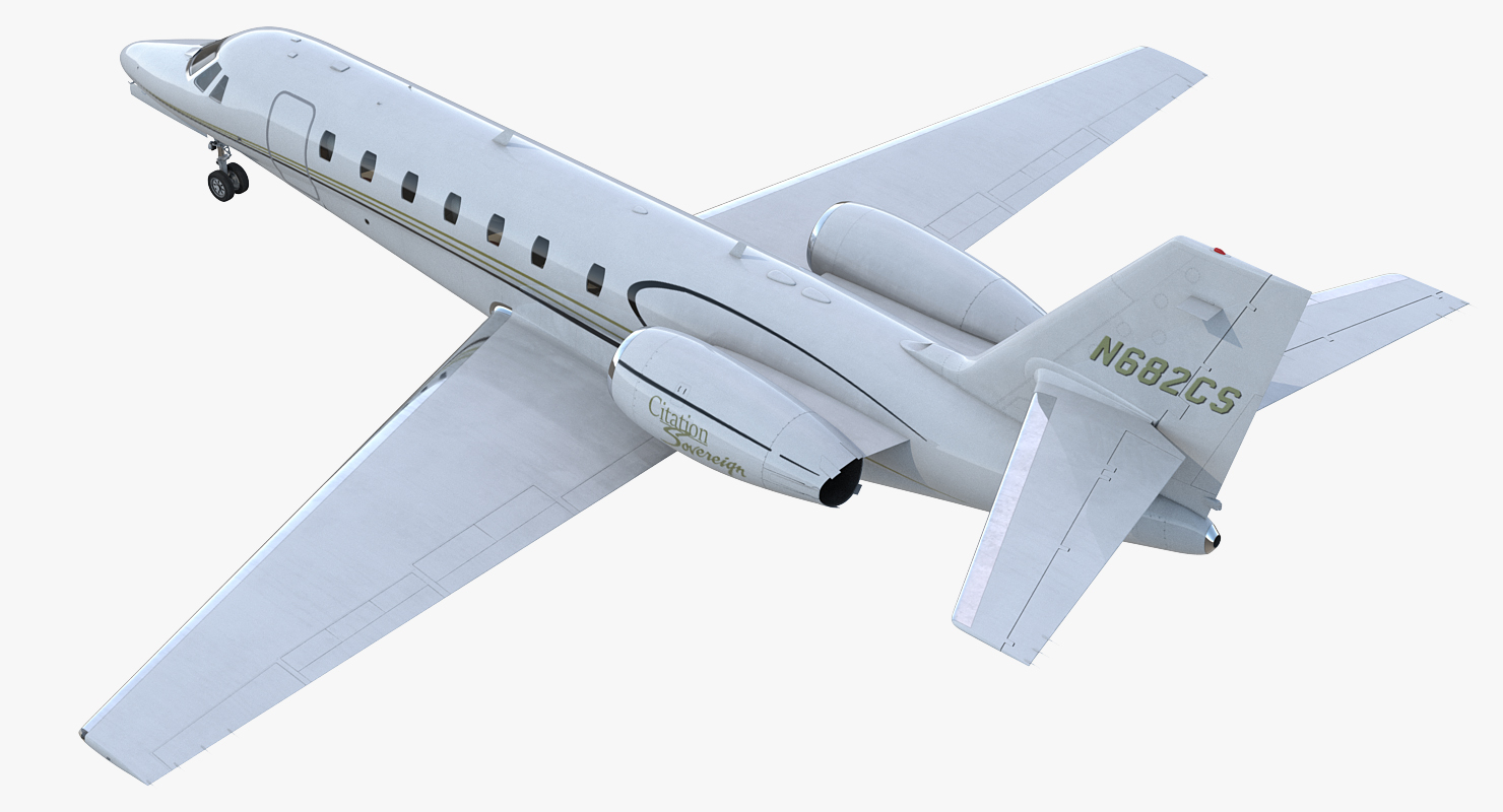 3D Business Jet Cessna Model 680 Sovereign Rigged