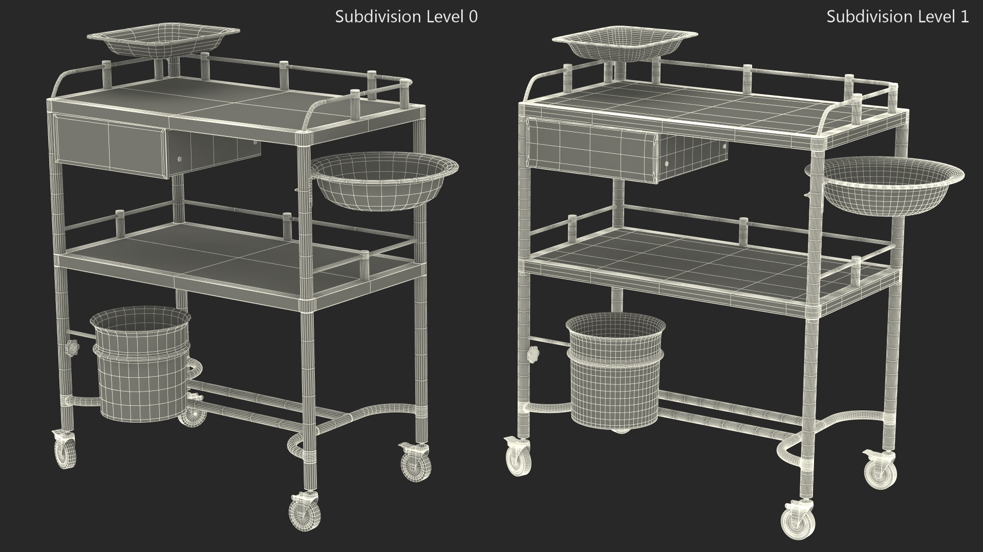 Medical Instrument Trolley Metal 3D