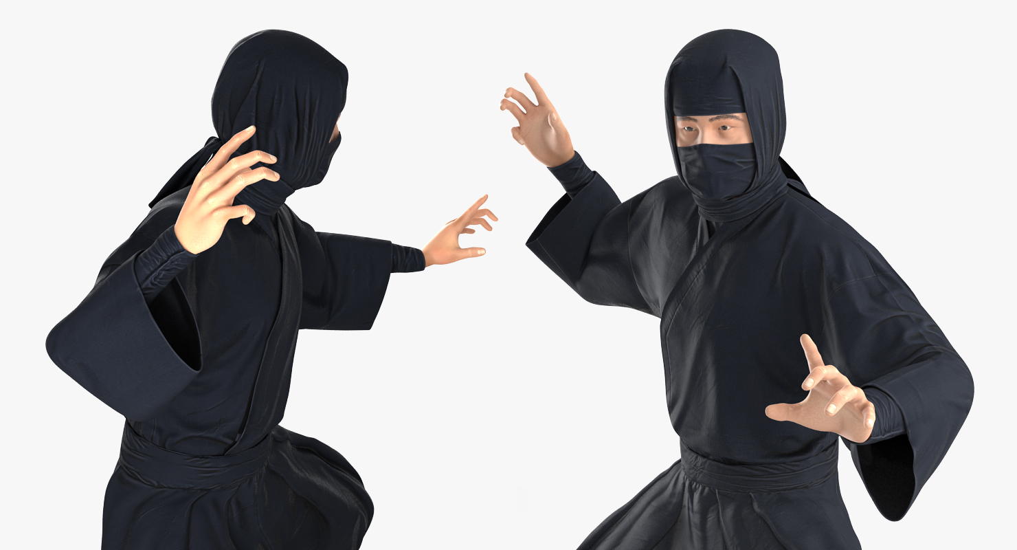 3D model Japan Ninja Fighting Pose