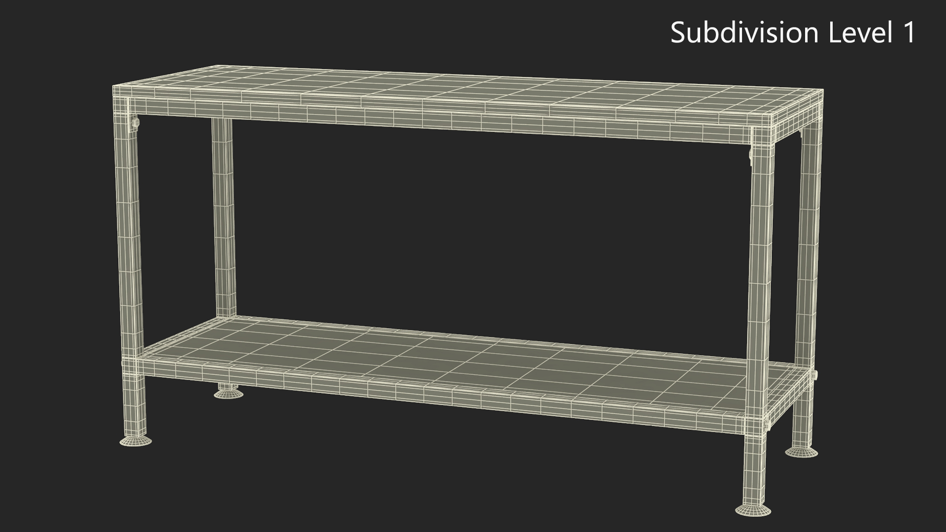 3D model Low Shelf White