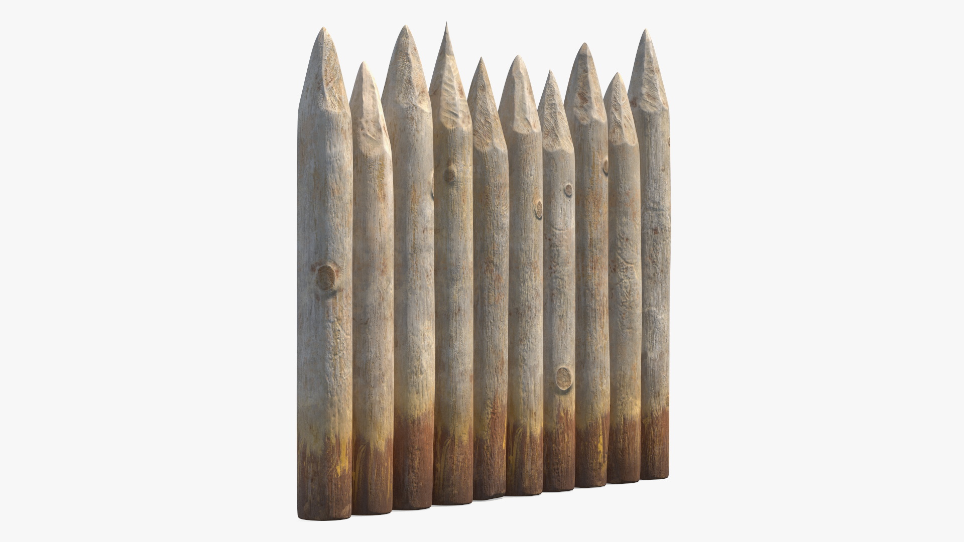 3D model Old Wooden Stockade Fence