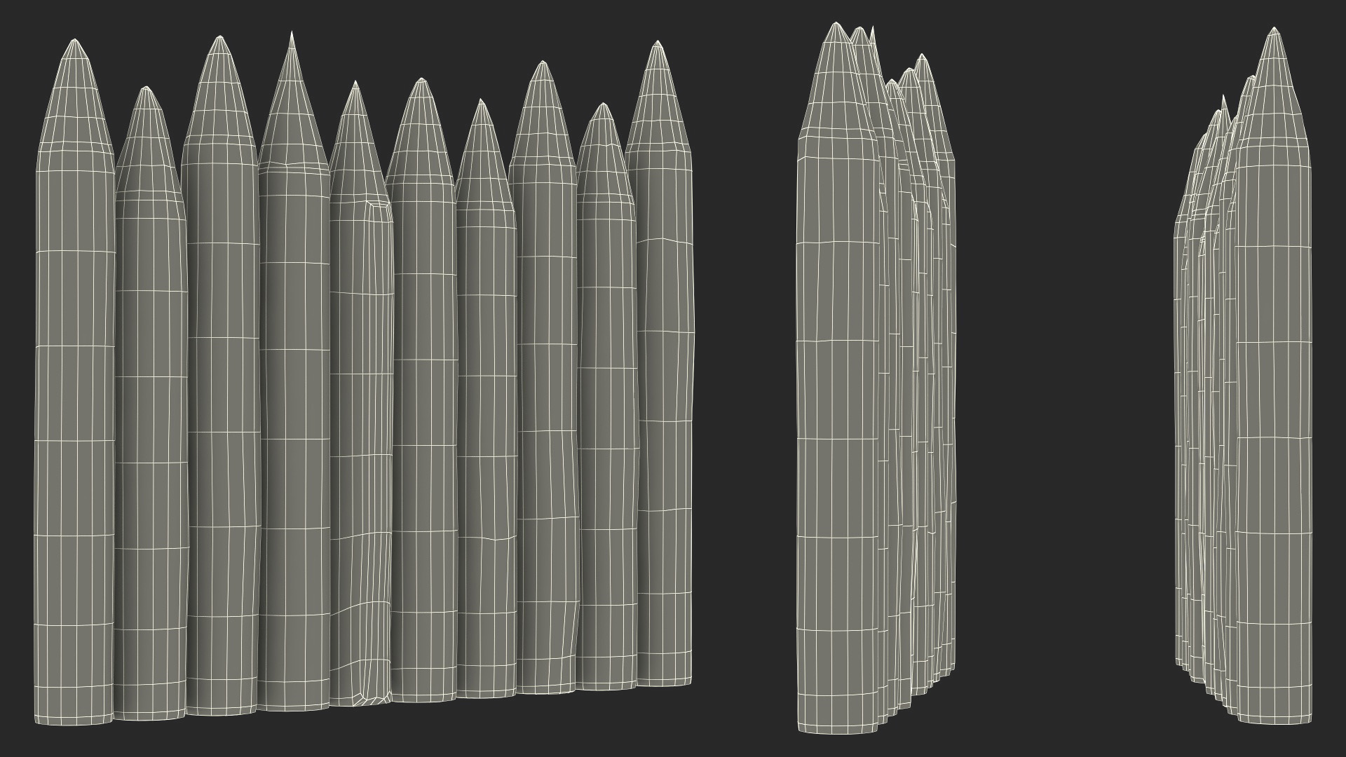 3D model Old Wooden Stockade Fence