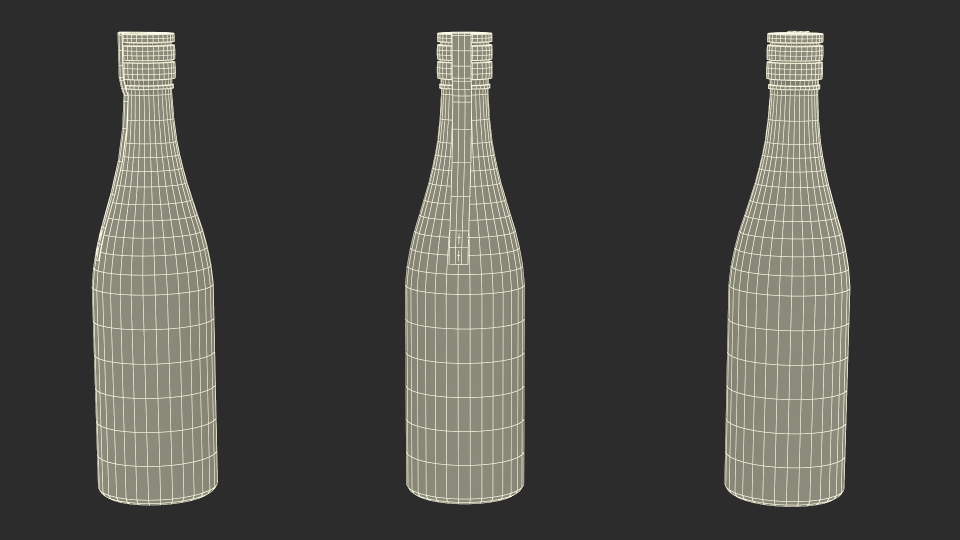 Asian Wine Bottle 3D