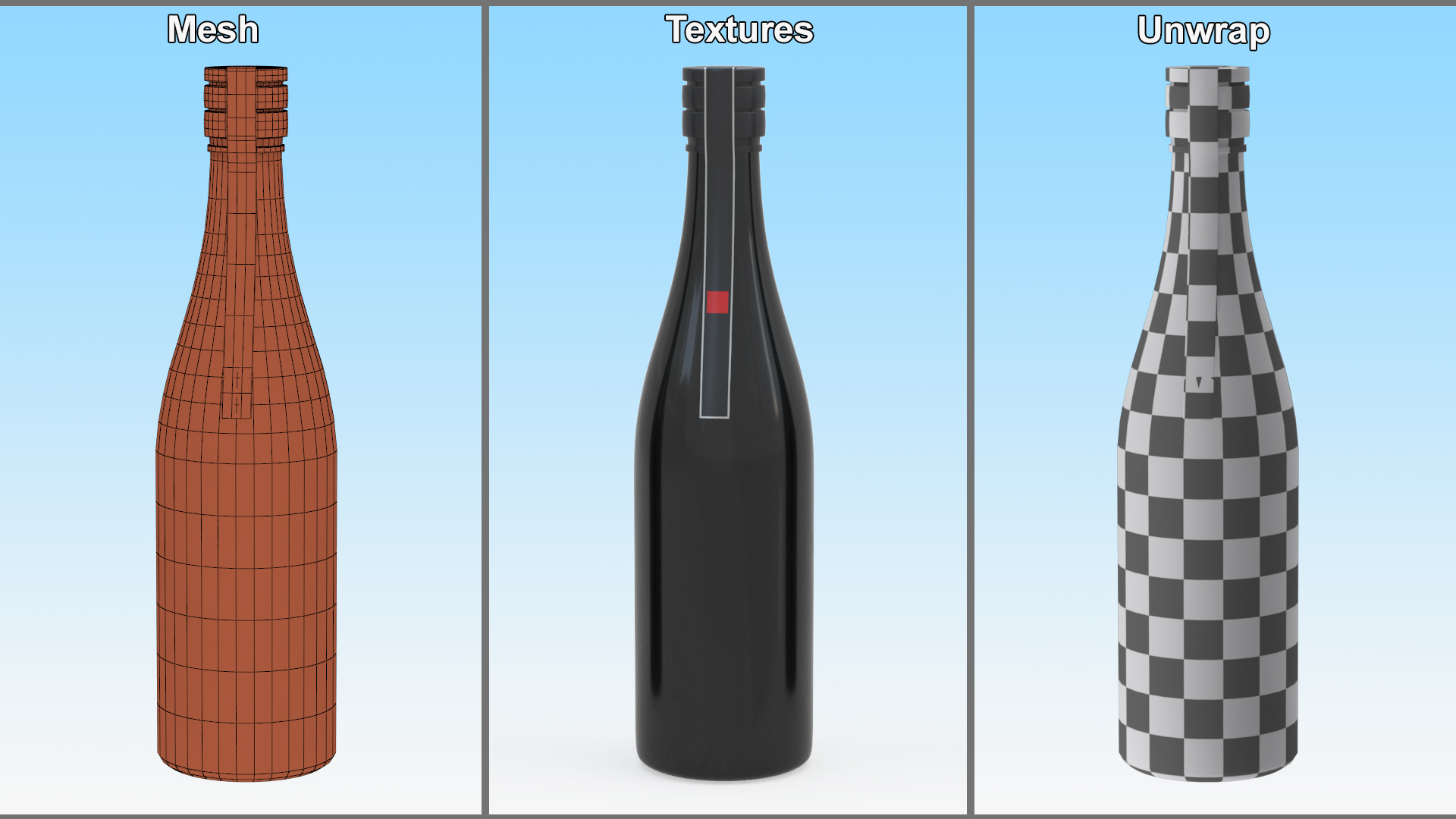 Asian Wine Bottle 3D