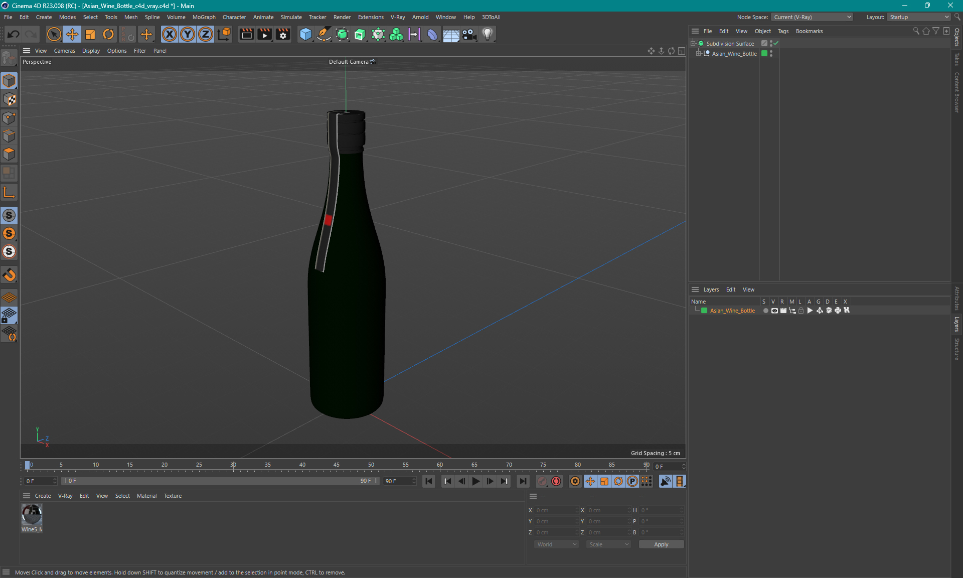 Asian Wine Bottle 3D