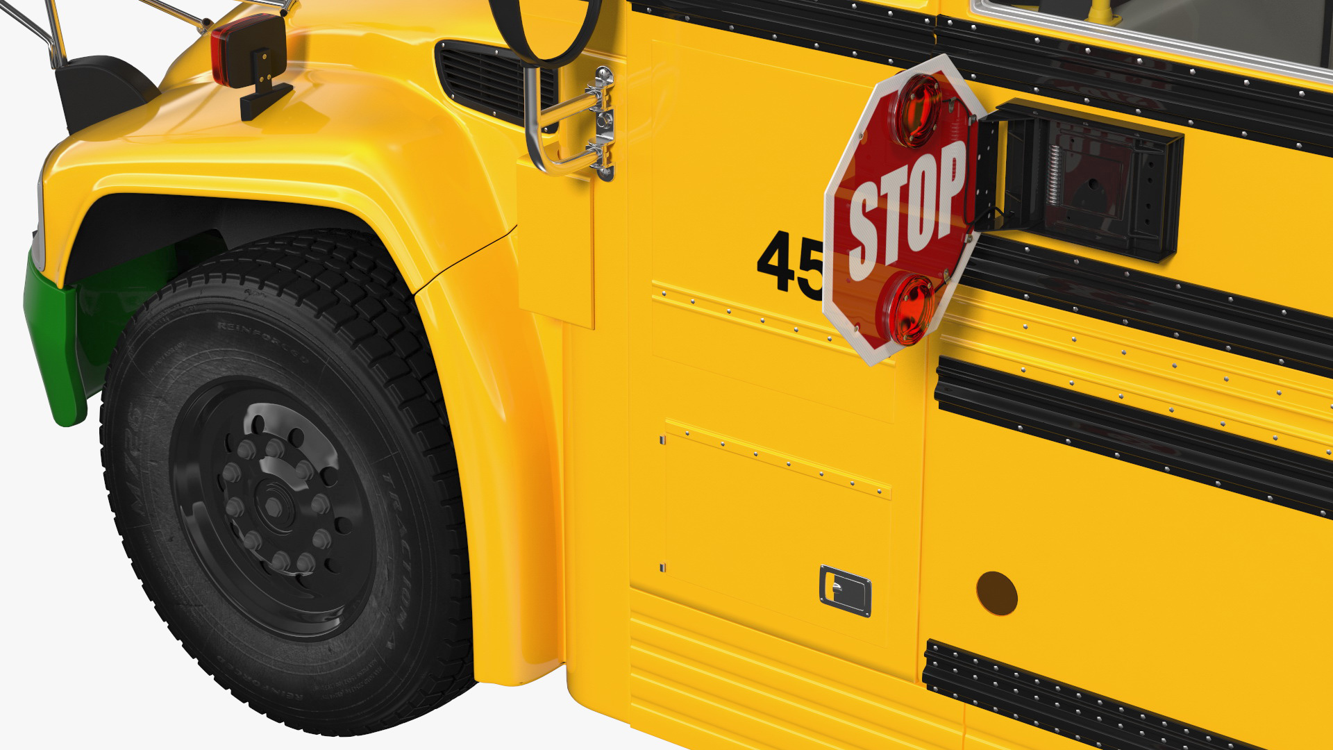 3D Electric Blue Bird Vision School Bus Rigged model