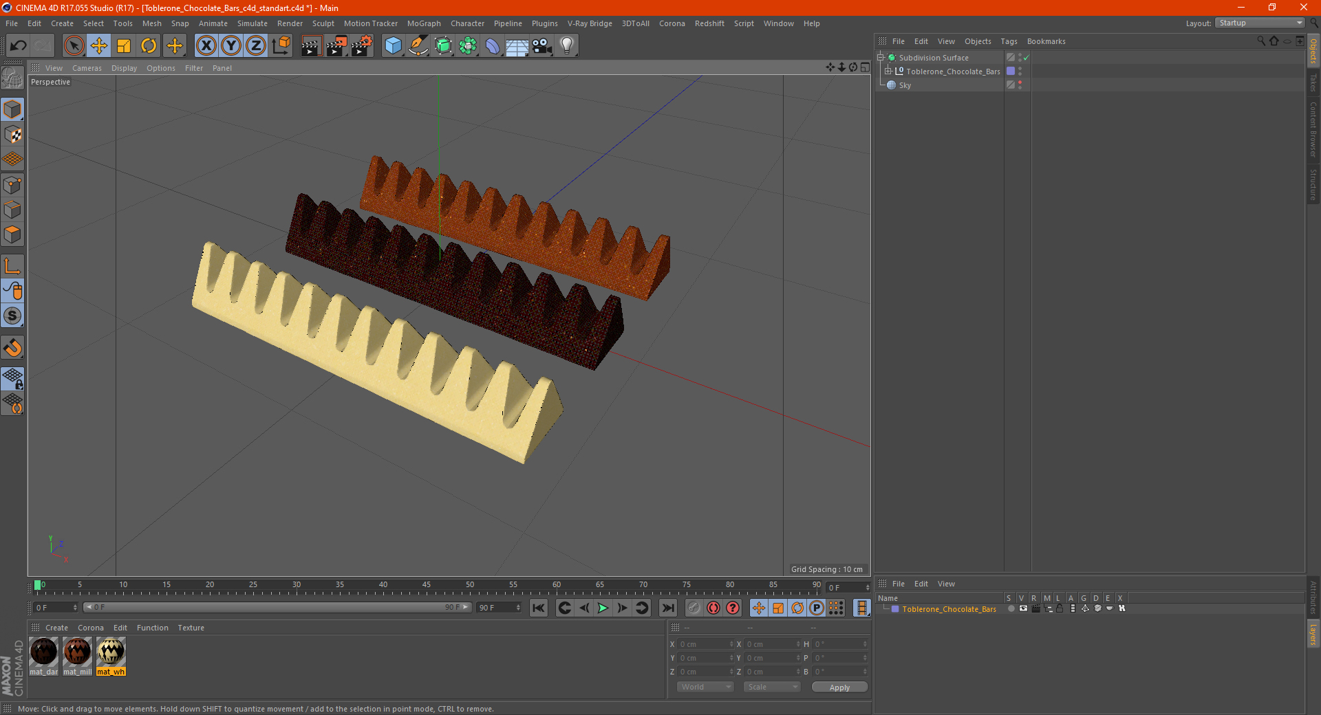 Toblerone Chocolate Bars 3D model