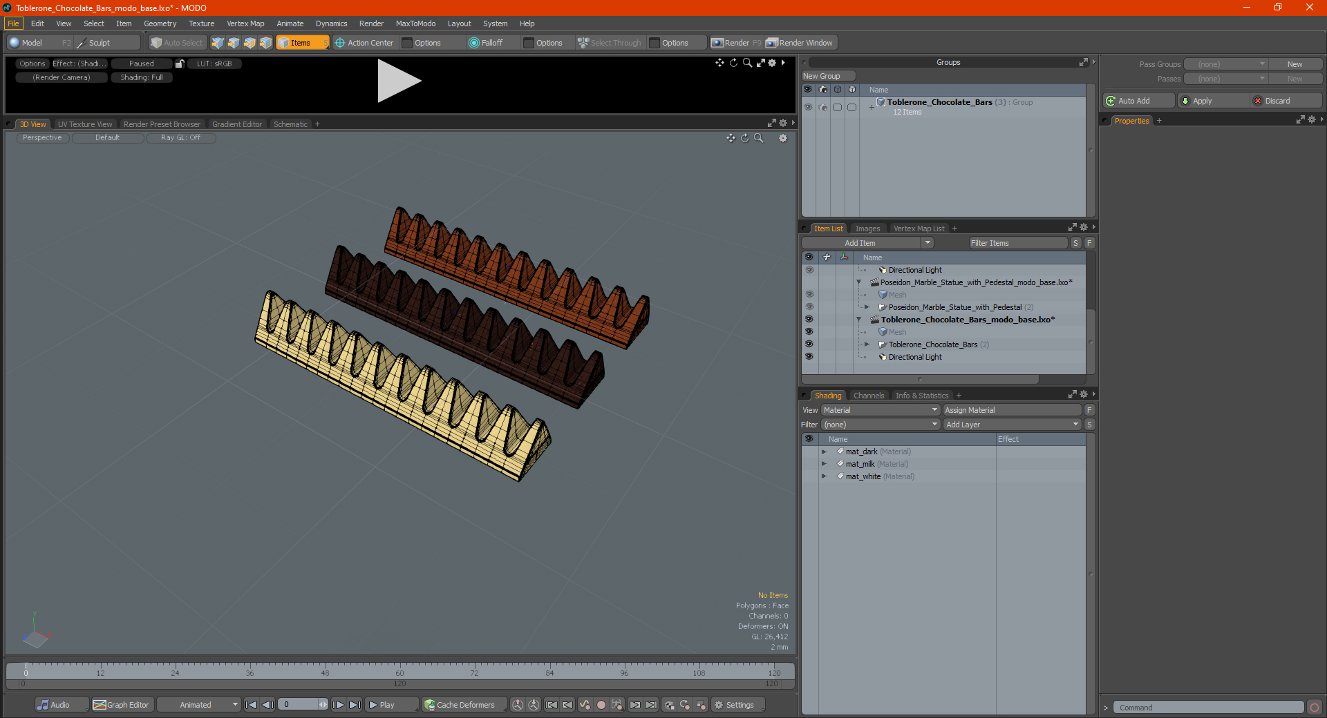 Toblerone Chocolate Bars 3D model