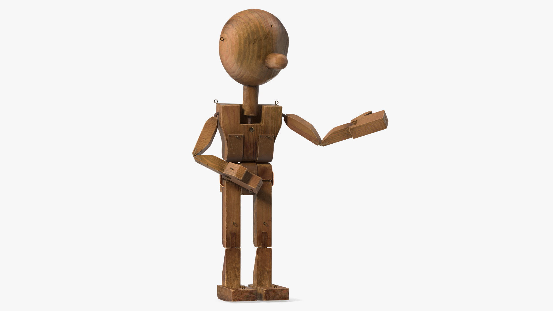 3D Dirty Wood Character Shows