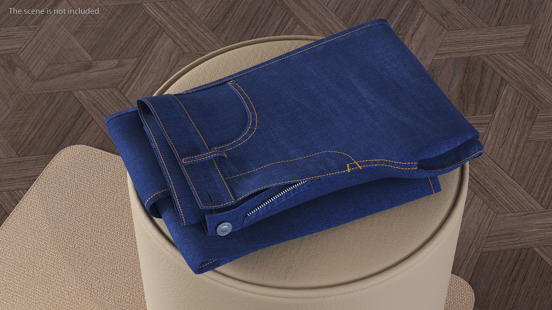 Rolled Diesel Denim Dark Blue 3D model