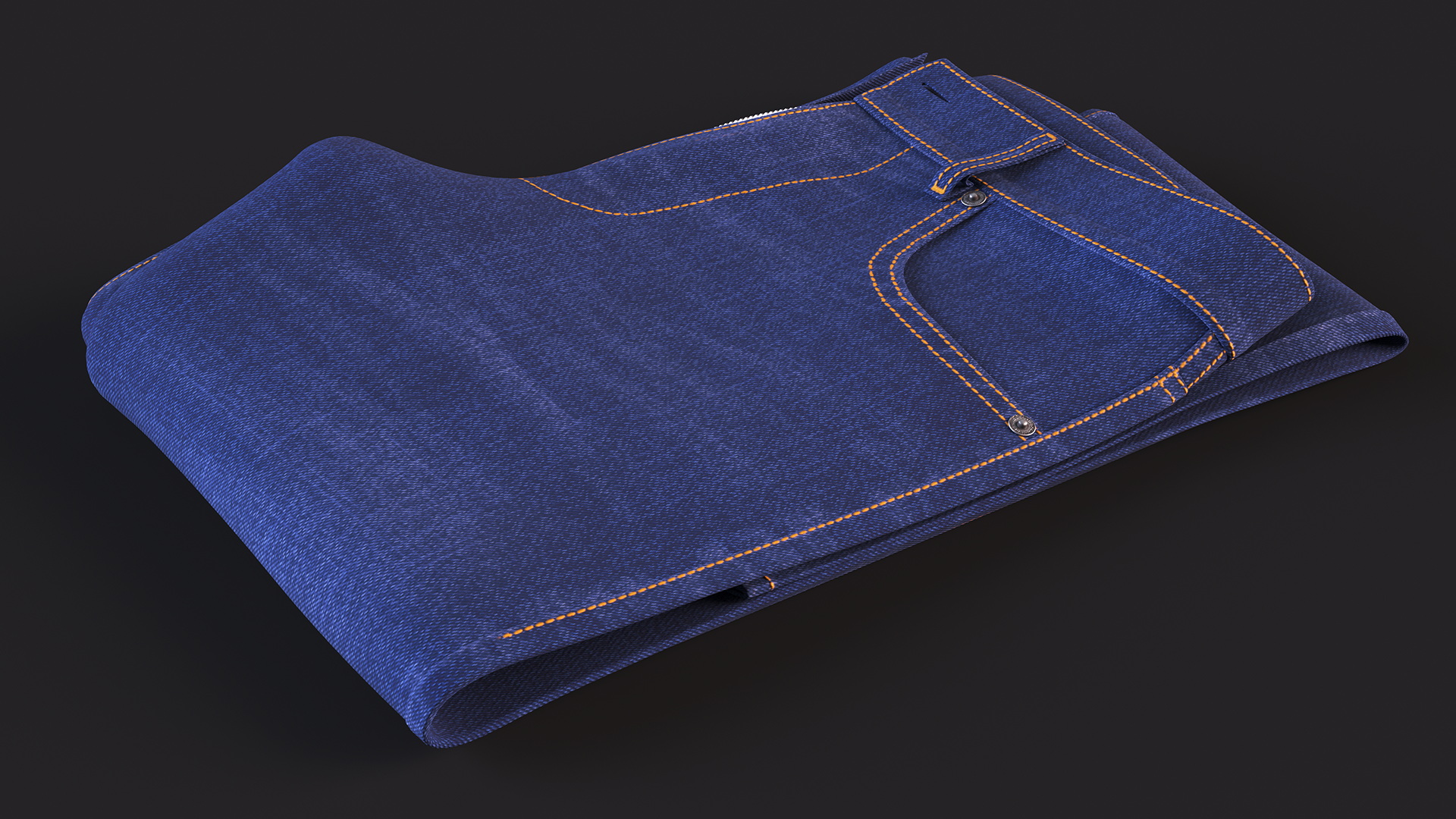 Rolled Diesel Denim Dark Blue 3D model