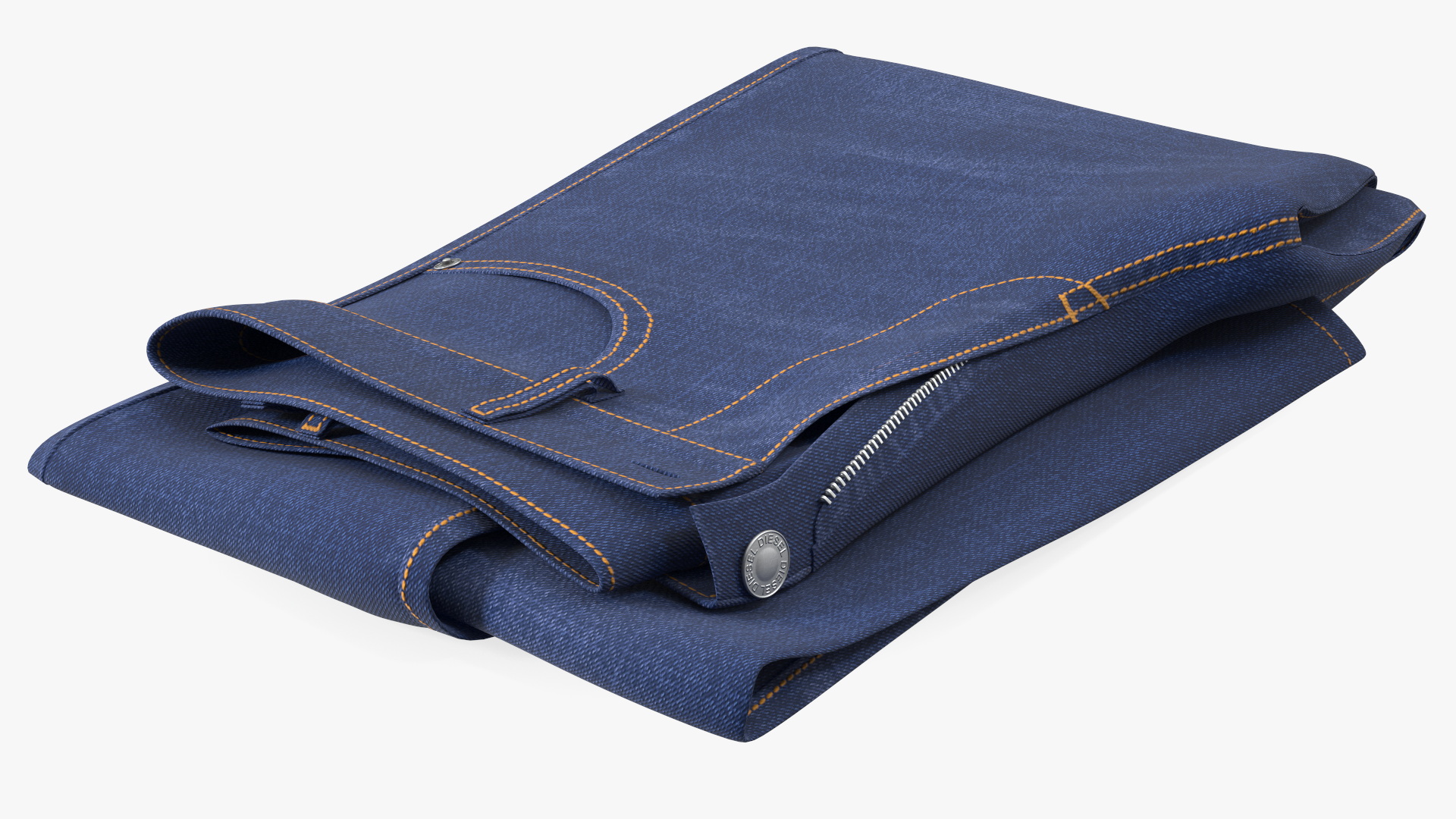 Rolled Diesel Denim Dark Blue 3D model