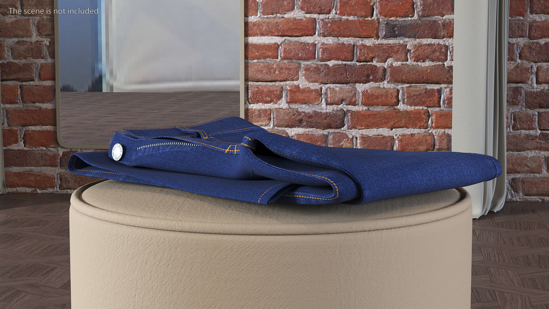 Rolled Diesel Denim Dark Blue 3D model