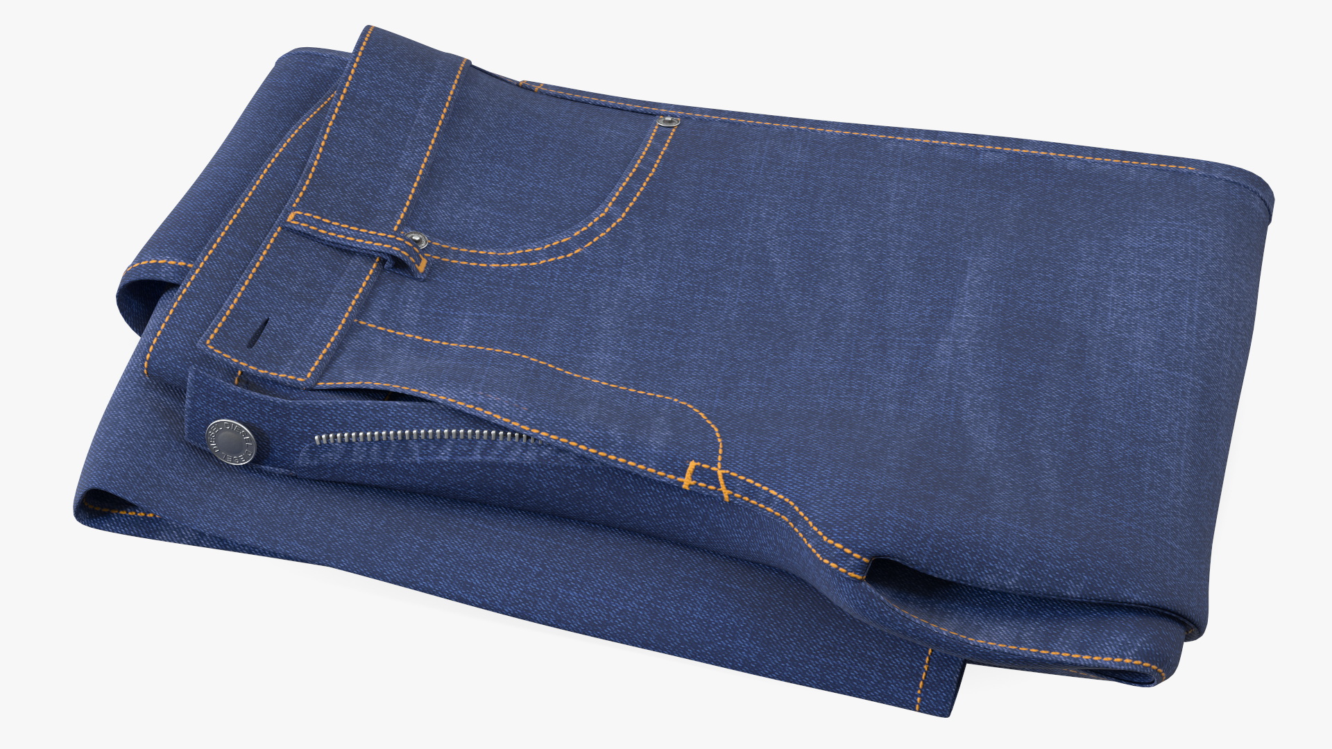 Rolled Diesel Denim Dark Blue 3D model