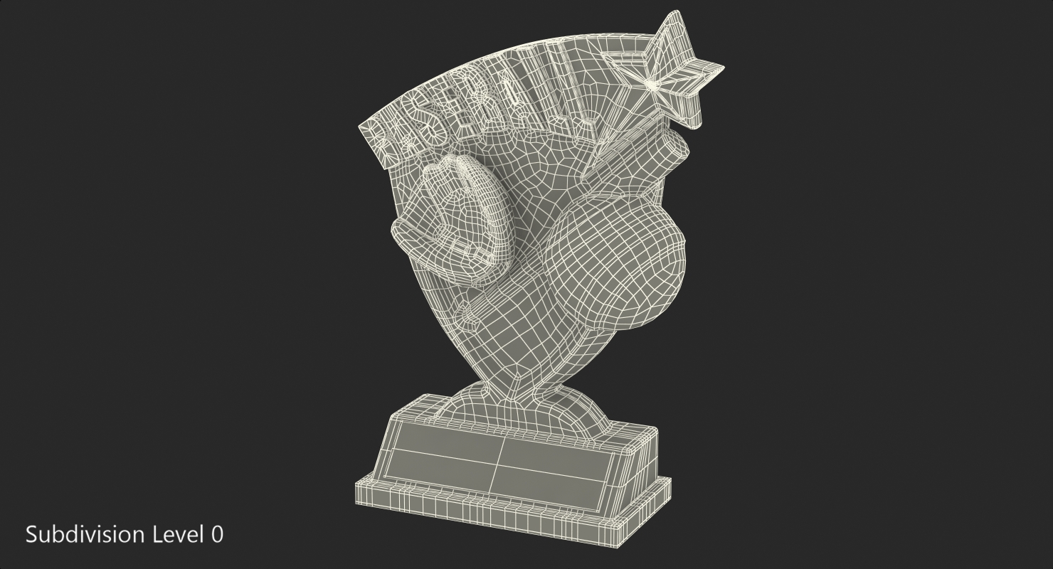 Baseball Championship Trophy Brass 3D model