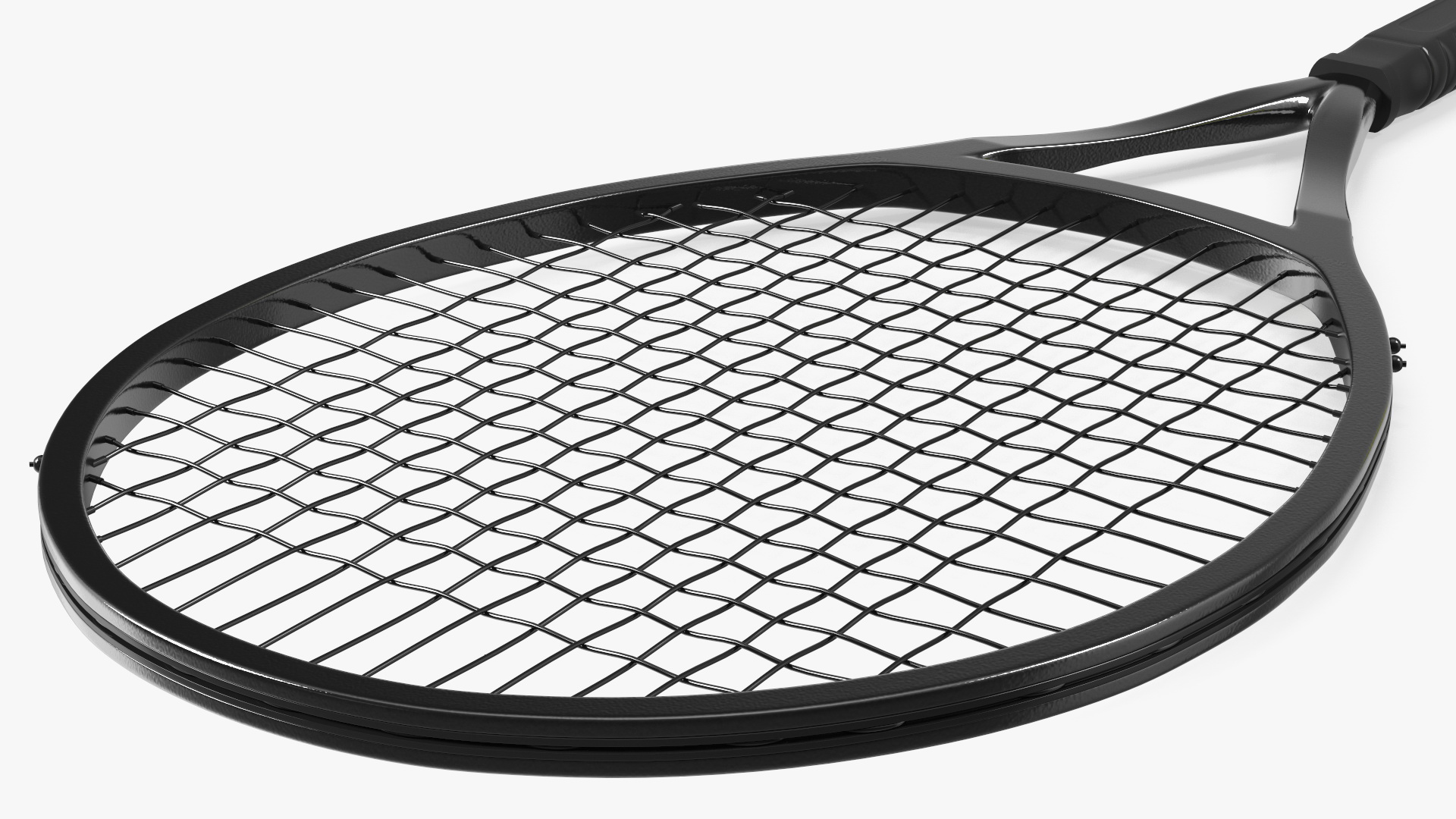 3D model Black Tennis Racket and Tennis Ball