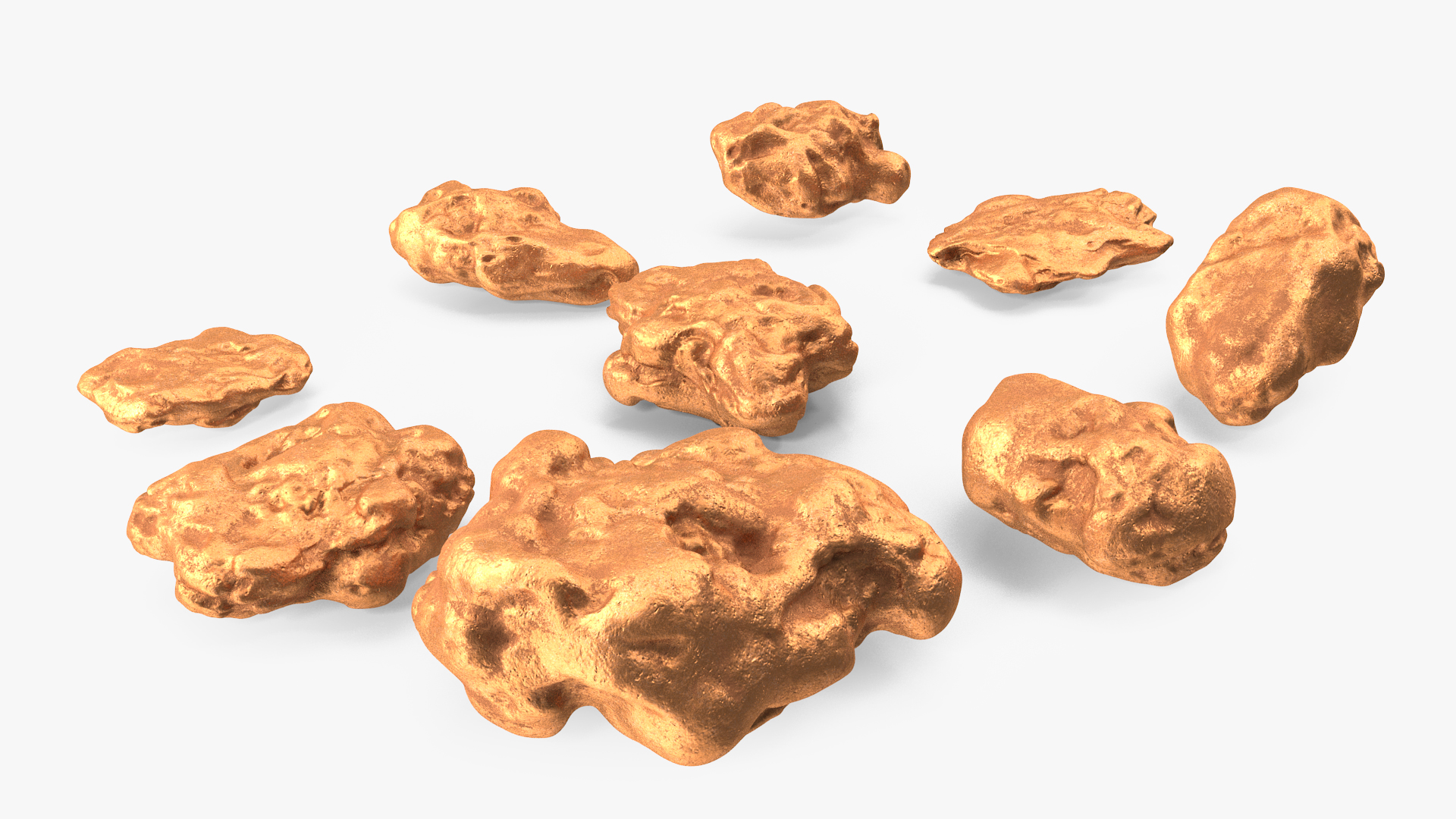 3D Metallic Minerals Copper Set model