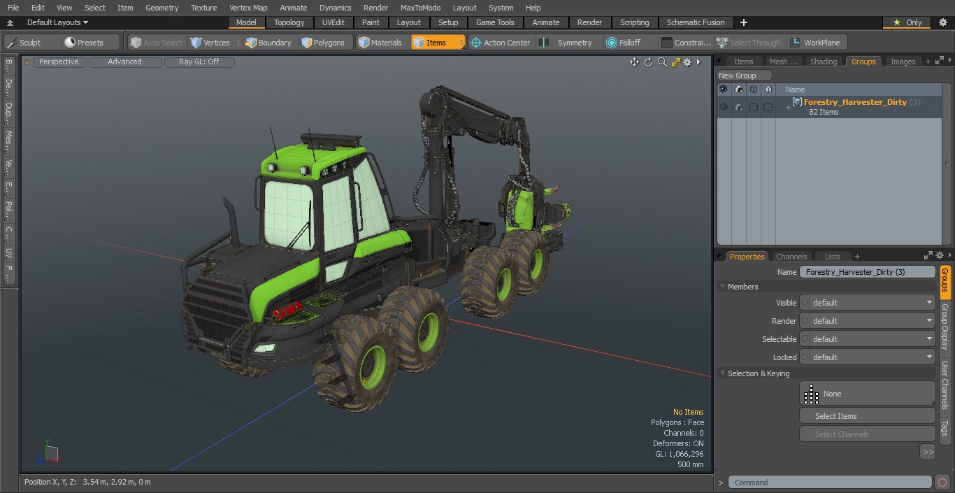 Forestry Harvester Dirty 3D model