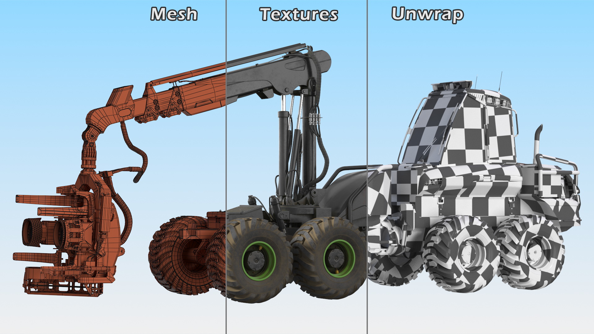 Forestry Harvester Dirty 3D model