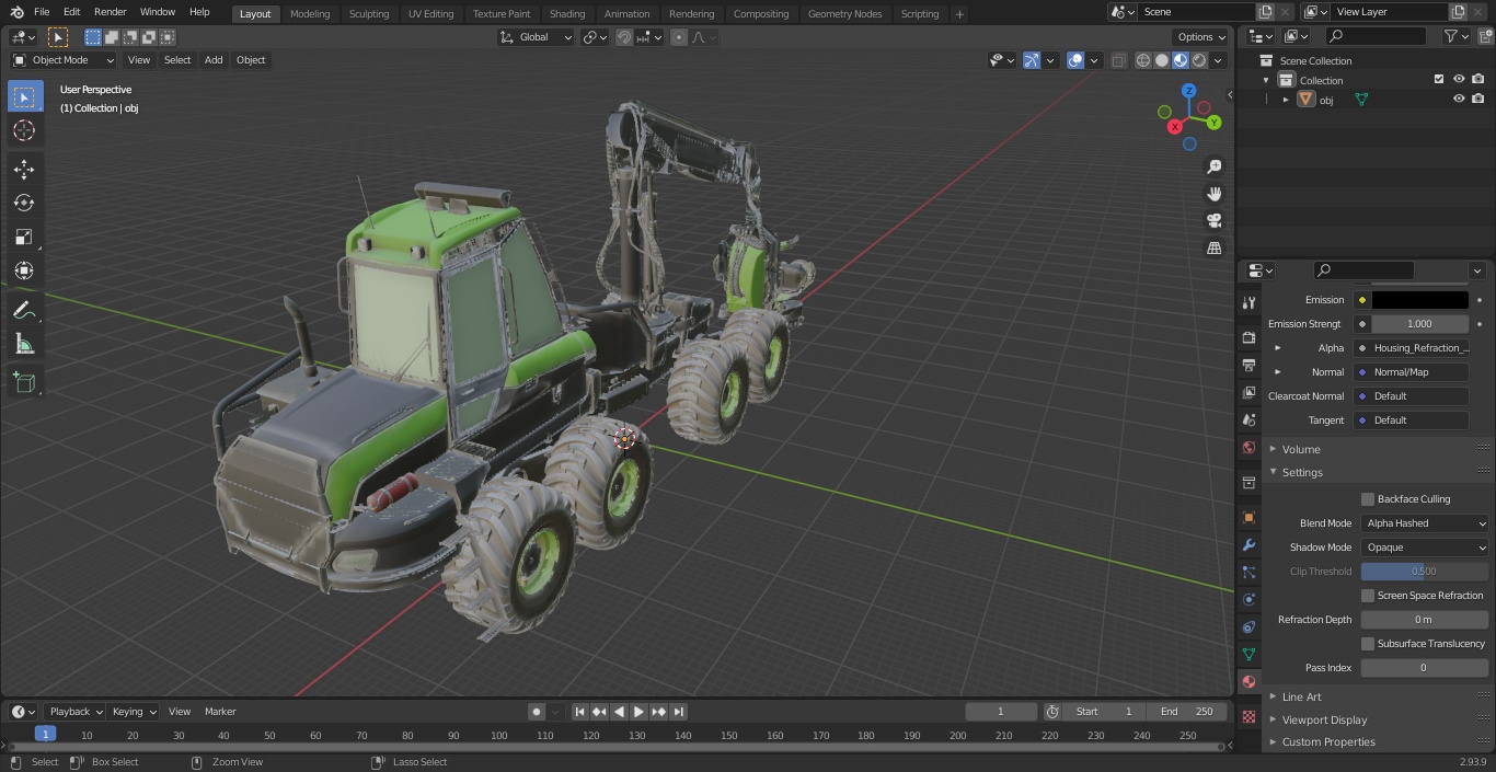 Forestry Harvester Dirty 3D model