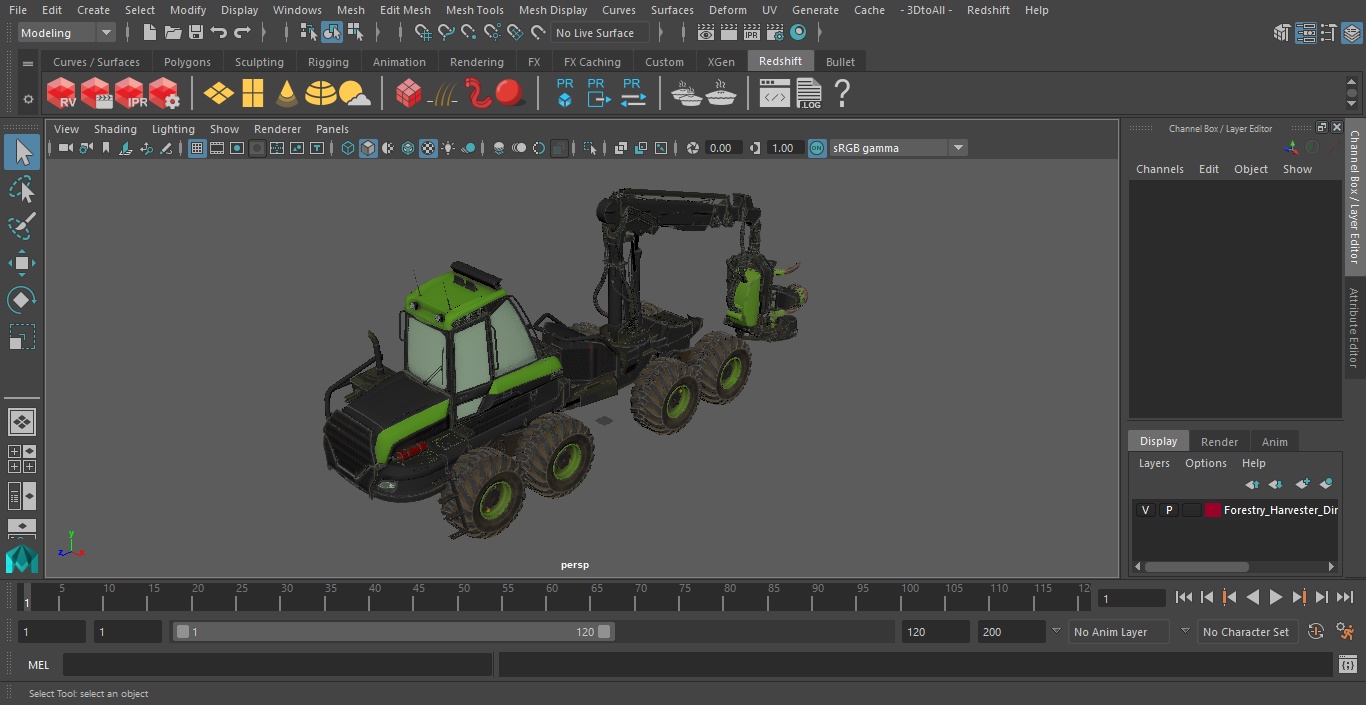 Forestry Harvester Dirty 3D model