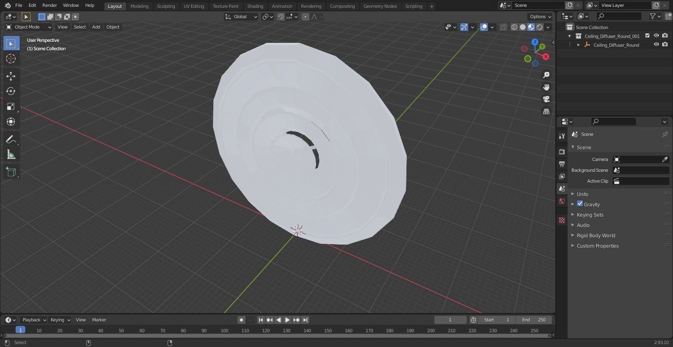 Ceiling Diffuser Round 3D