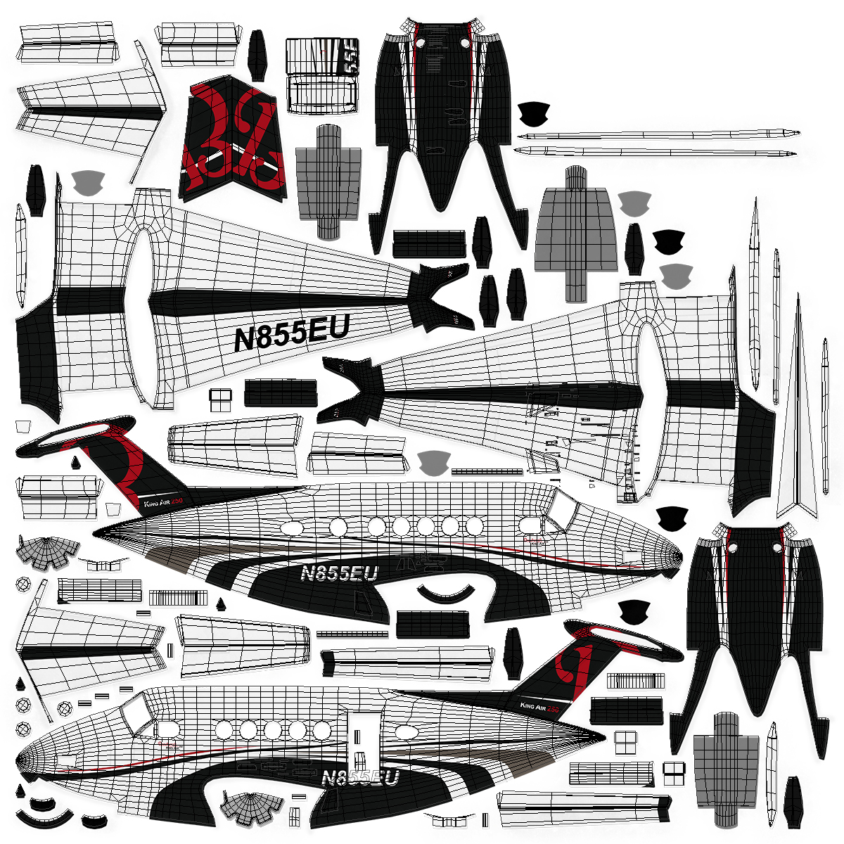 Beechcraft Super King Air 250 3D model