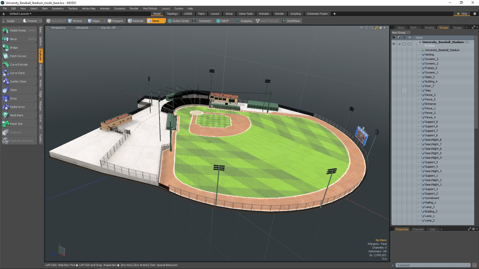 University Baseball Stadium 3D