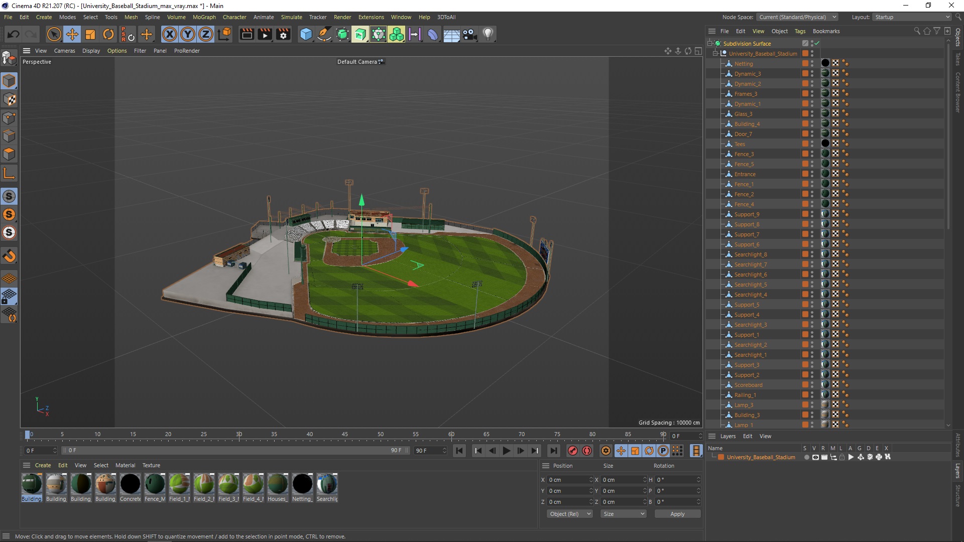 University Baseball Stadium 3D