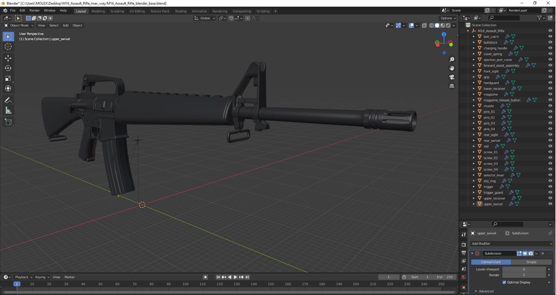 M16 Assault Rifle 3D