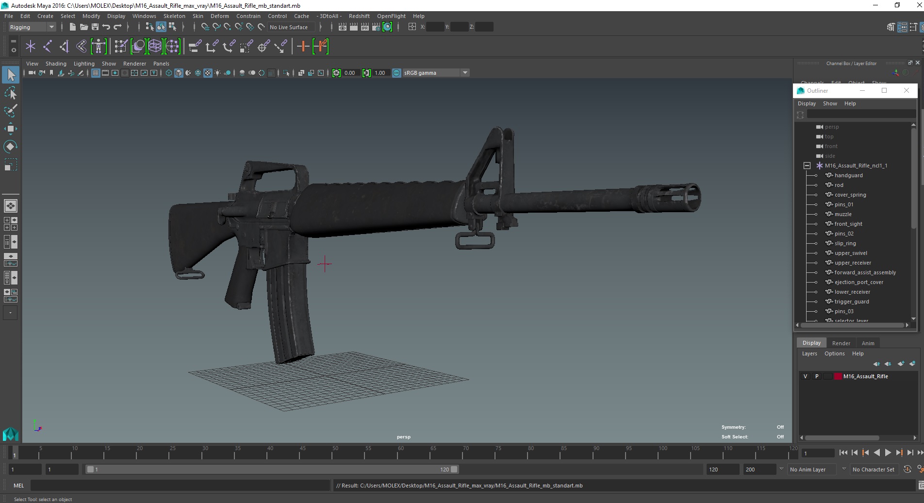 M16 Assault Rifle 3D