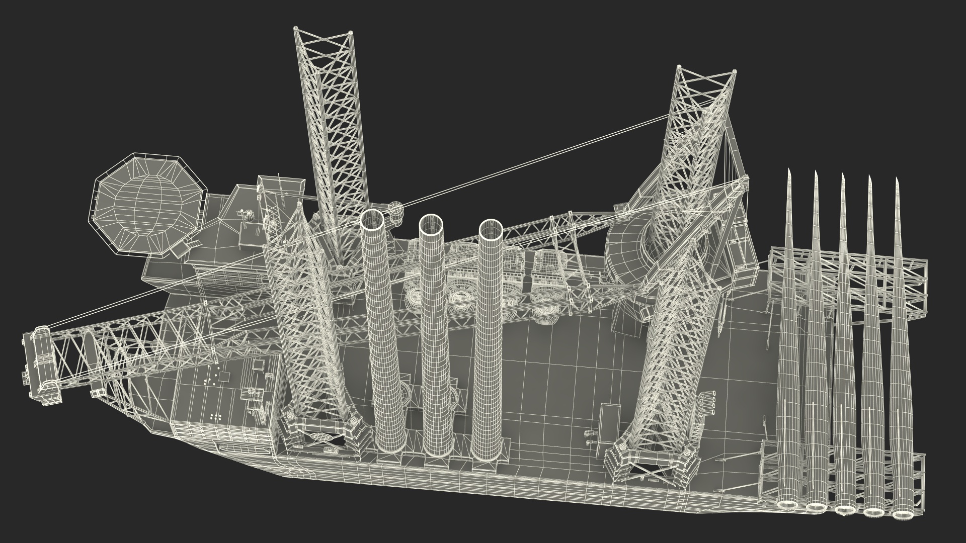 3D Voltaire Installation Vessel with Wind Turbine Equipment