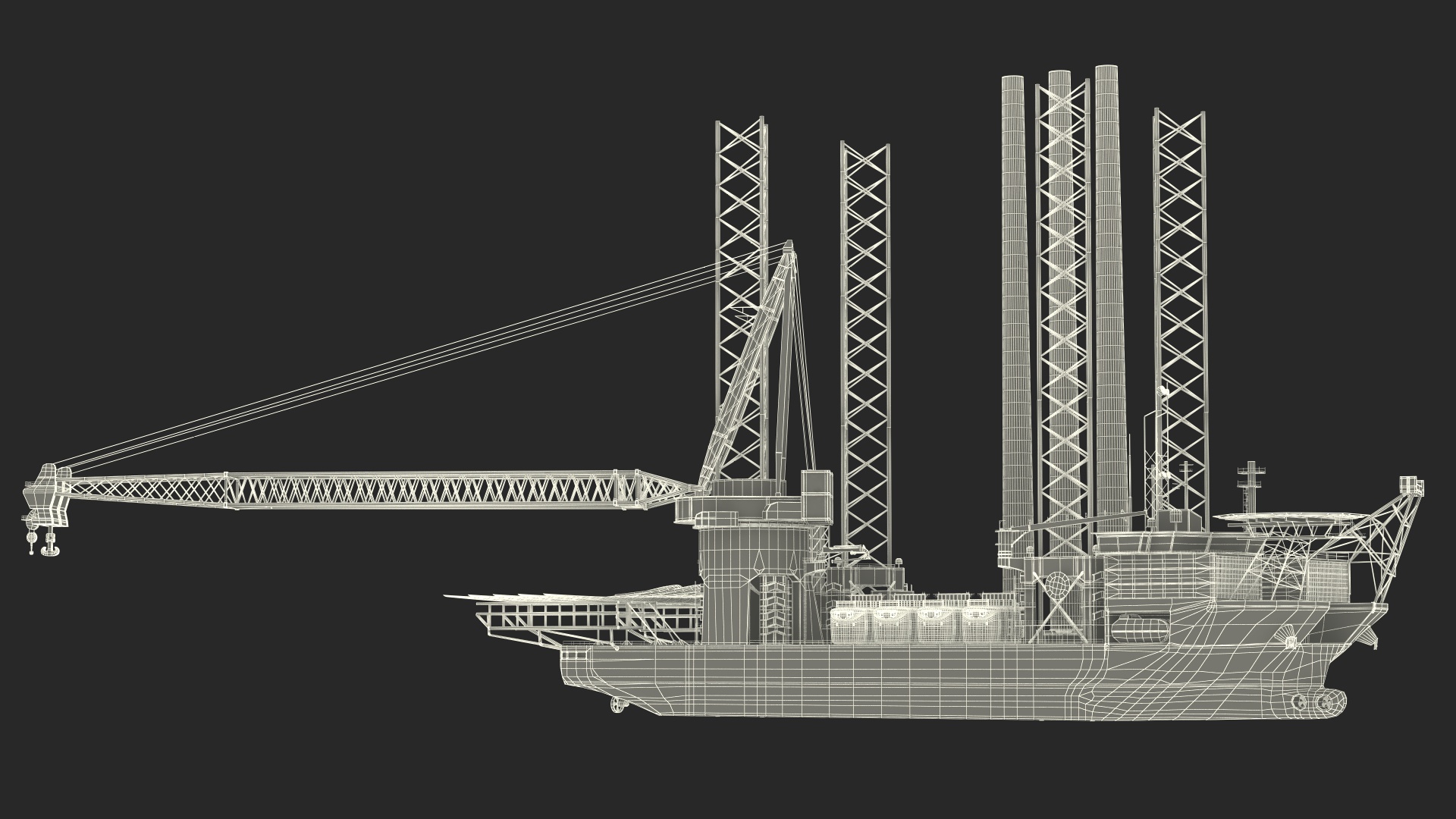 3D Voltaire Installation Vessel with Wind Turbine Equipment