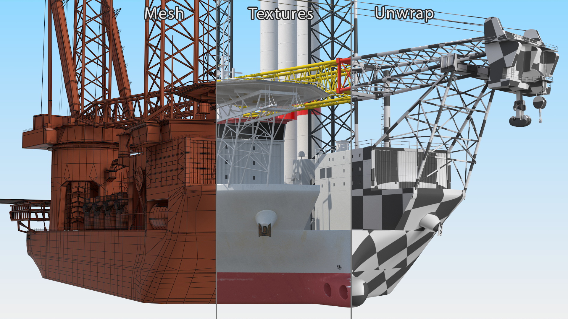 3D Voltaire Installation Vessel with Wind Turbine Equipment