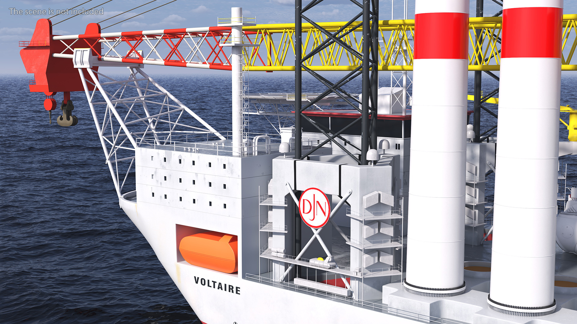 3D Voltaire Installation Vessel with Wind Turbine Equipment