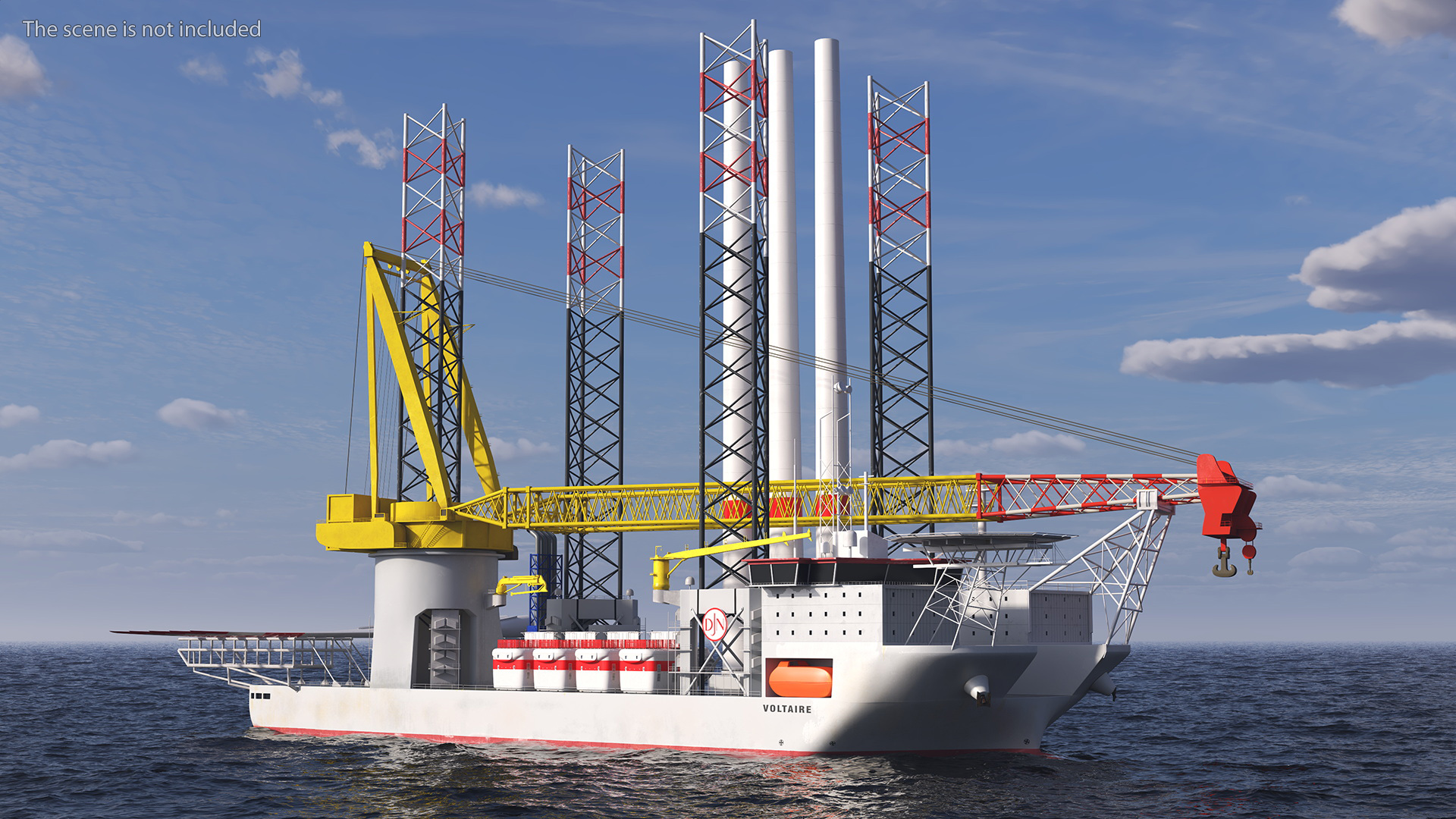 3D Voltaire Installation Vessel with Wind Turbine Equipment