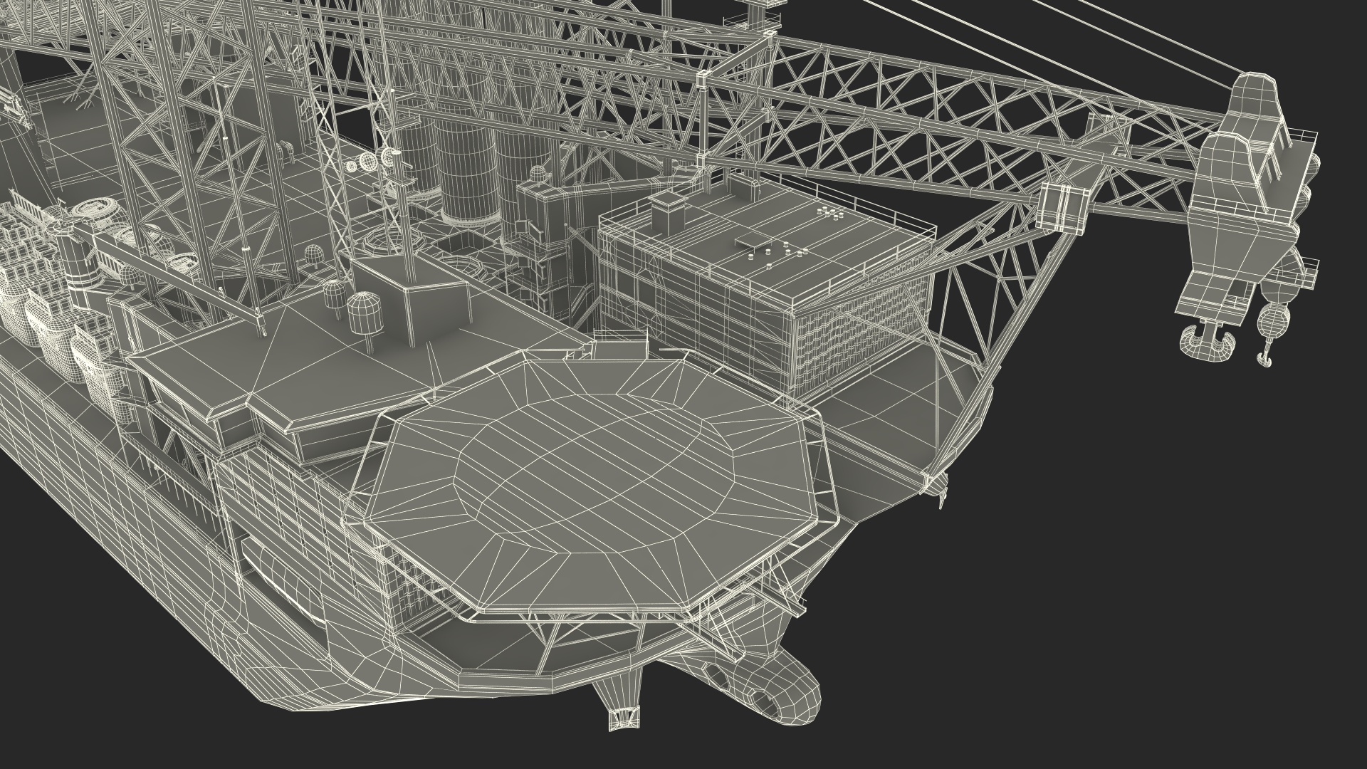 3D Voltaire Installation Vessel with Wind Turbine Equipment