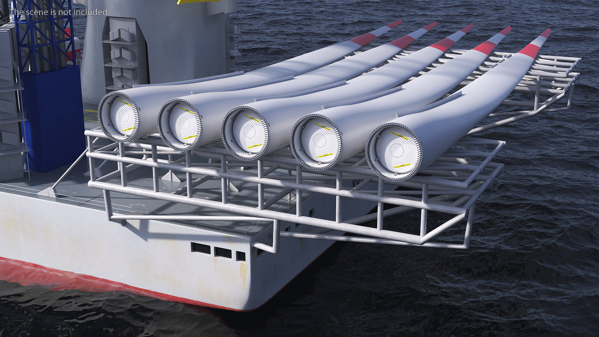 3D Voltaire Installation Vessel with Wind Turbine Equipment