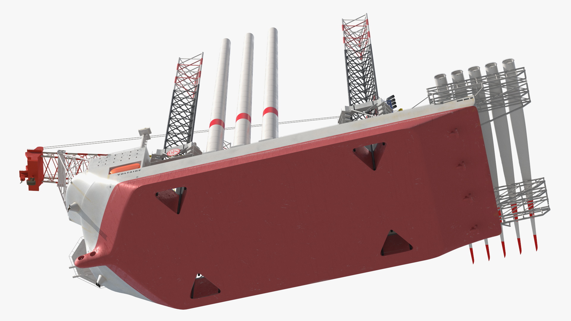 3D Voltaire Installation Vessel with Wind Turbine Equipment