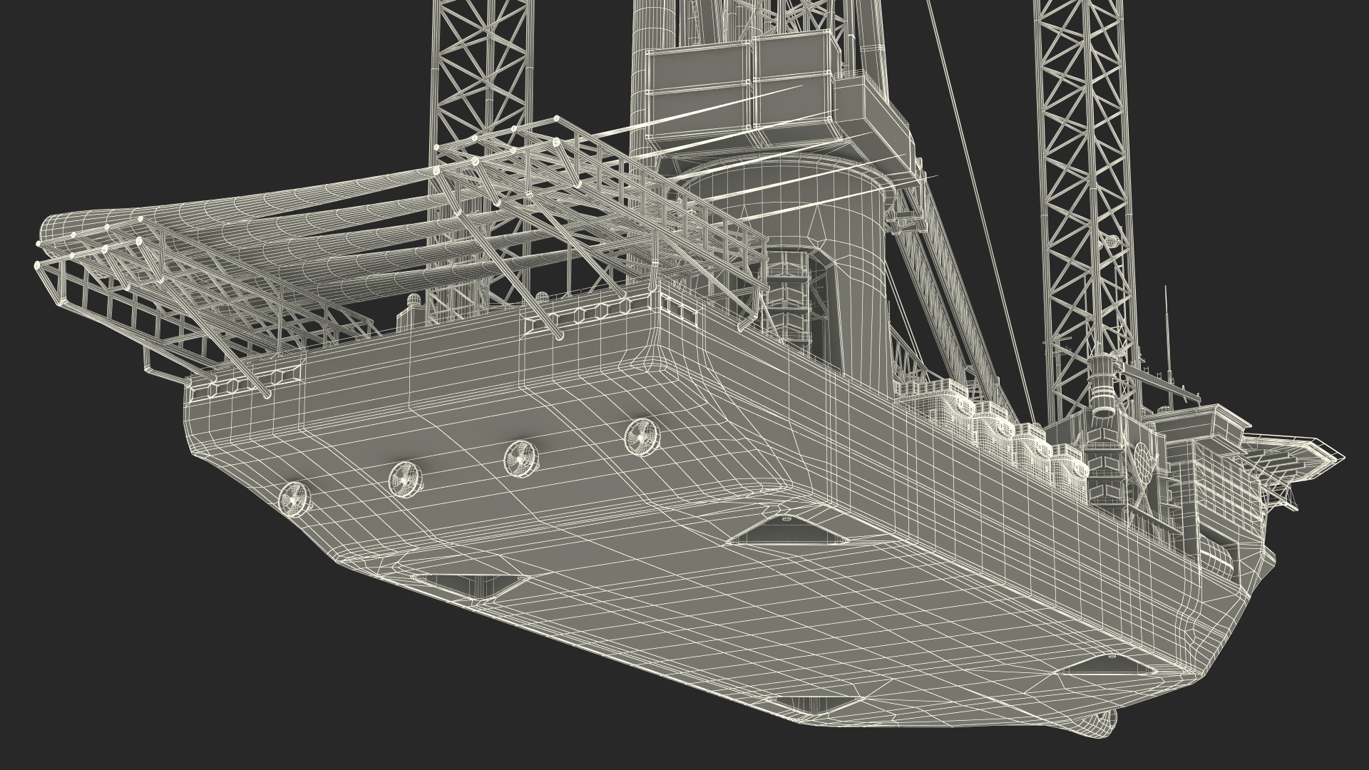 3D Voltaire Installation Vessel with Wind Turbine Equipment