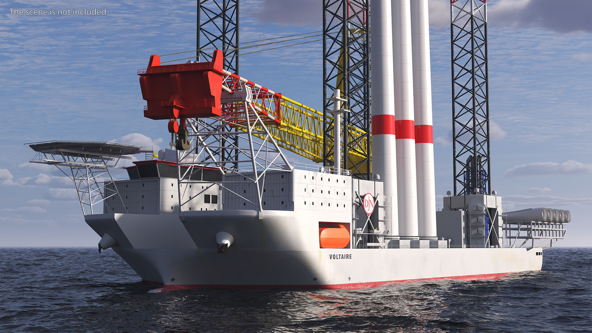 3D Voltaire Installation Vessel with Wind Turbine Equipment