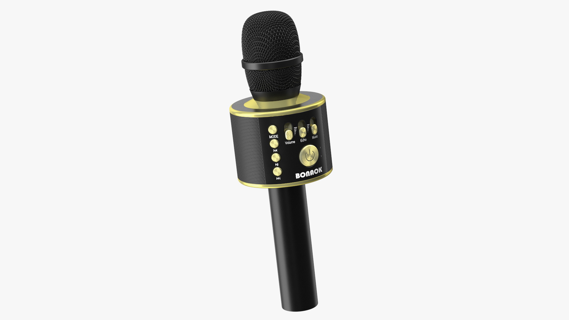 3D model Bluetooth Karaoke Bonaok Microphone Black and Gold