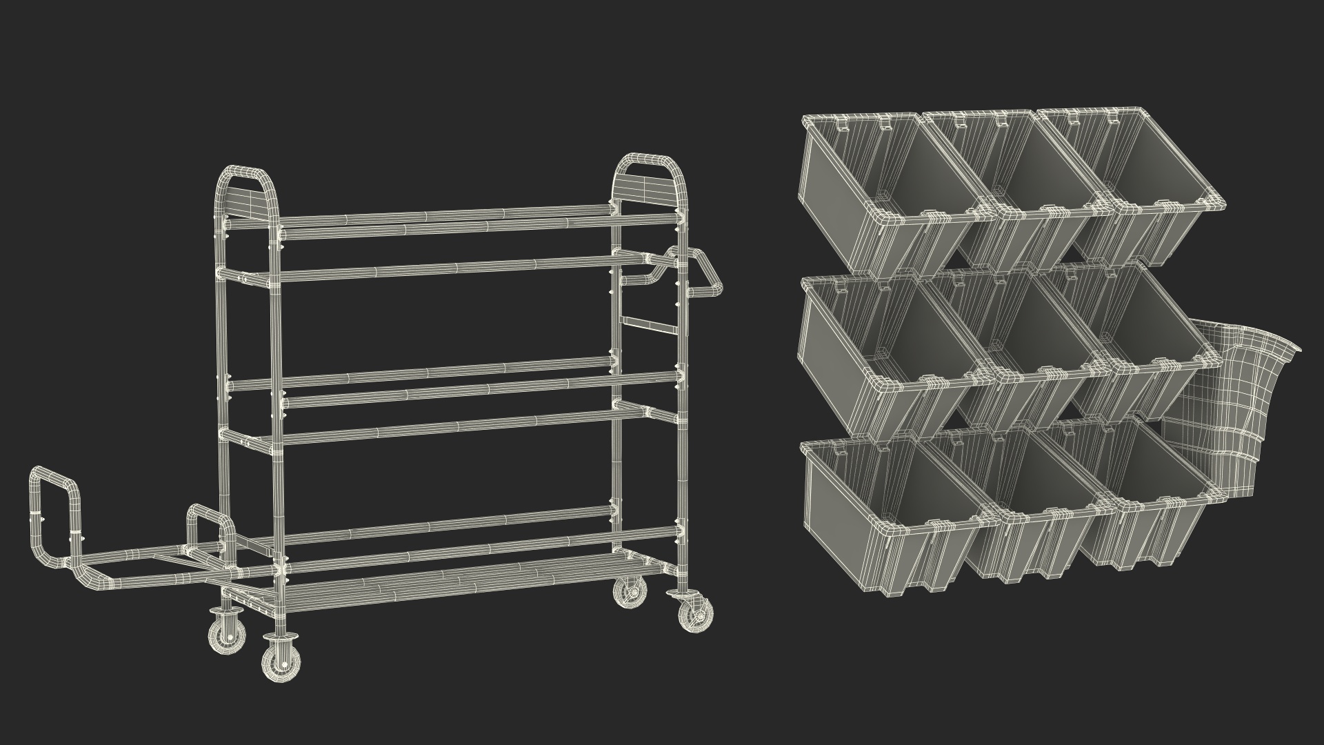 Tote Picking Cart 3D