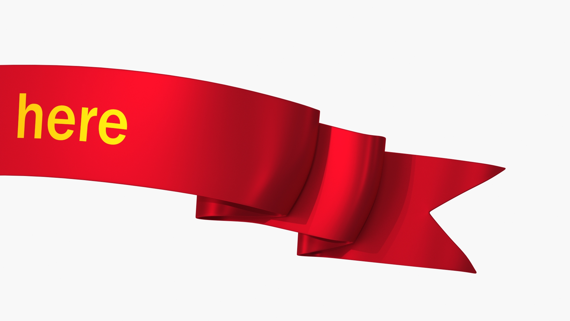 Ribbon Banner Curved Red 3D model