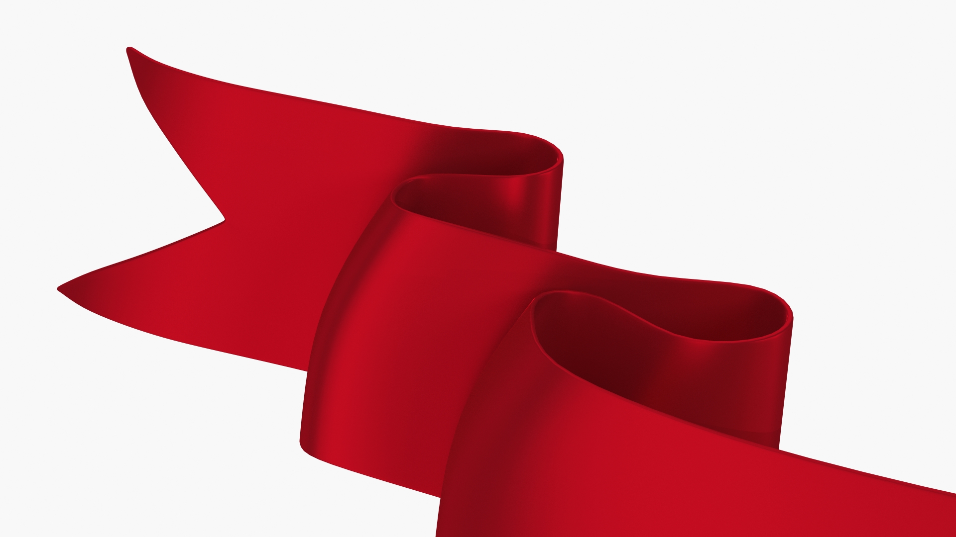 Ribbon Banner Curved Red 3D model