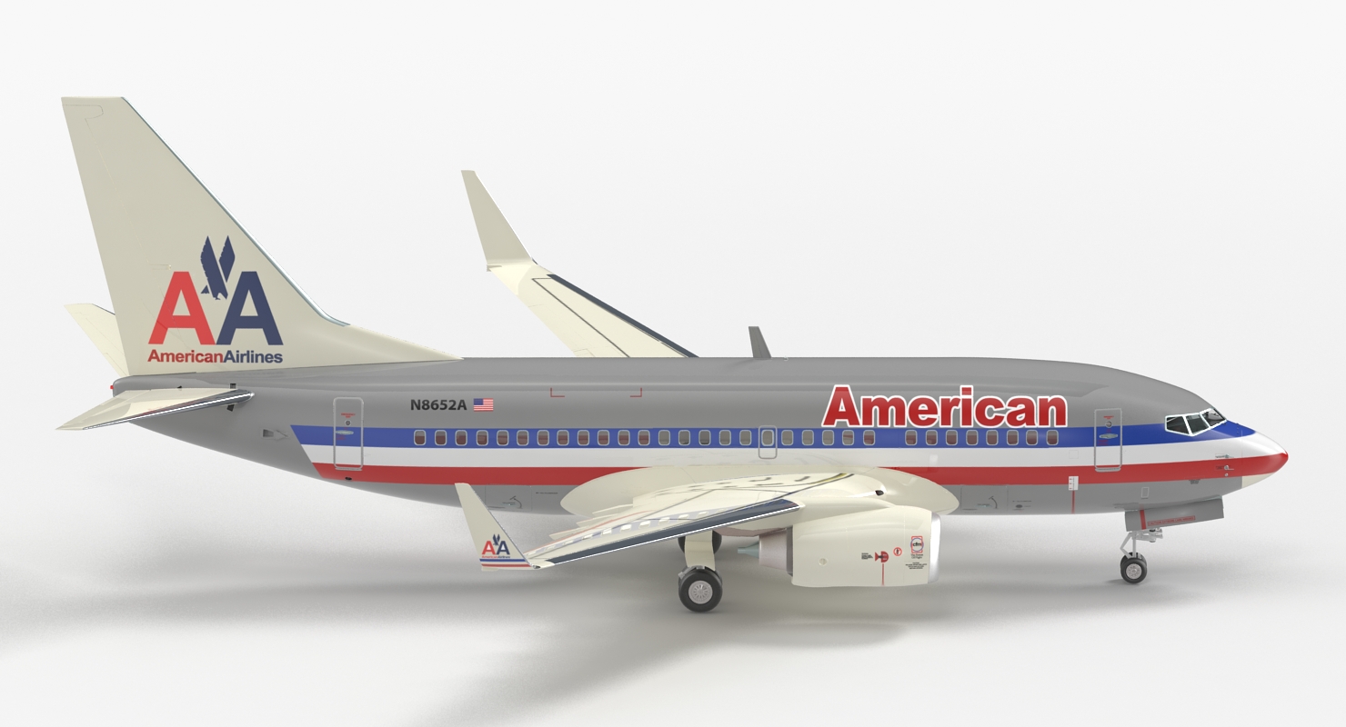 Boeing 737 600 American Airlines Rigged 3D model