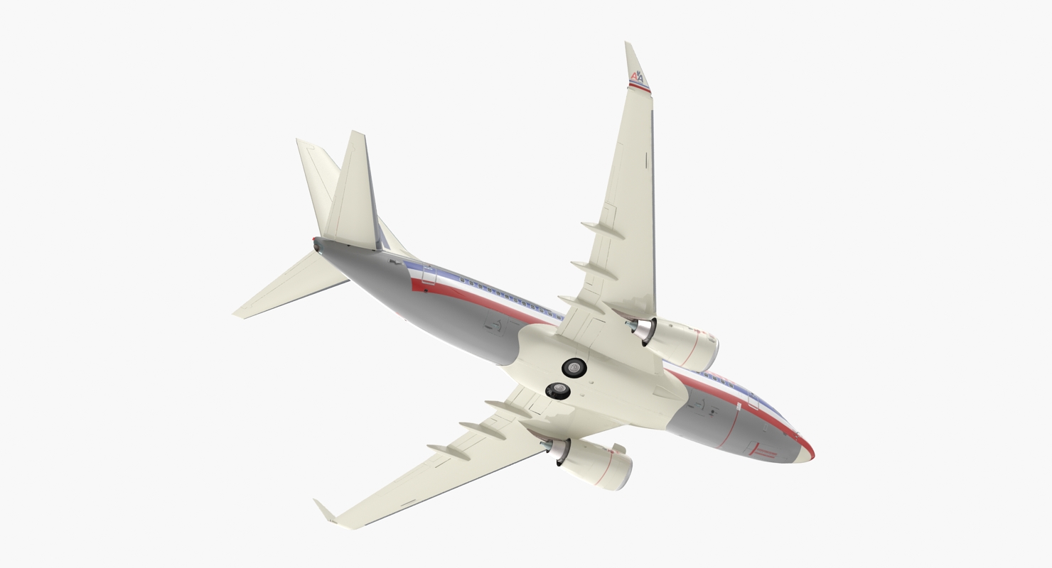 Boeing 737 600 American Airlines Rigged 3D model