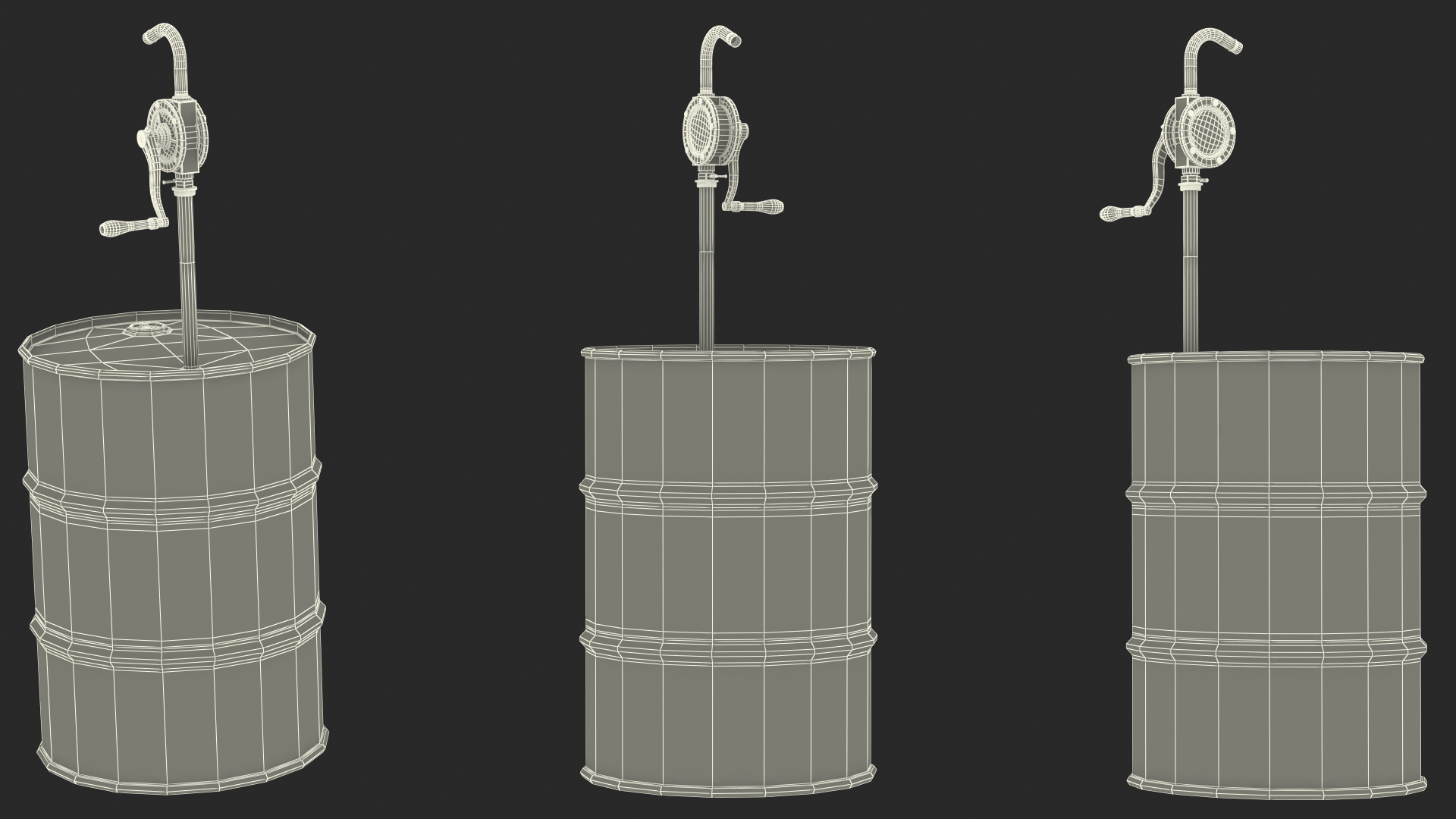 Rotary Pump with Oil Barrel 3D